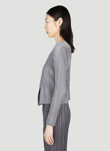 Pleats Please Issey Miyake プリーツ入りカーディガン グレー plp0253020