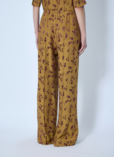 LN-CC® - Dries Van Noten: Floral Wide-Leg Trousers - Yellow Dries Van Noten Floral Wide-Leg Trousers Yellow dvn0266011