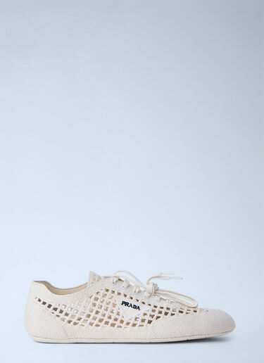 Prada Collapse Crochet Sneakers Cream pra0264041