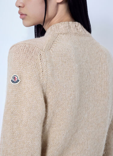 LN-CC® - Moncler: Ribbed Cardigan in Wool Blend - Light Beige Moncler Ribbed Cardigan in Wool Blend Light Beige mon0266009