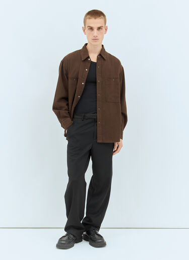 Lemaire Denim Shirt With Snaps Brown lem0158007