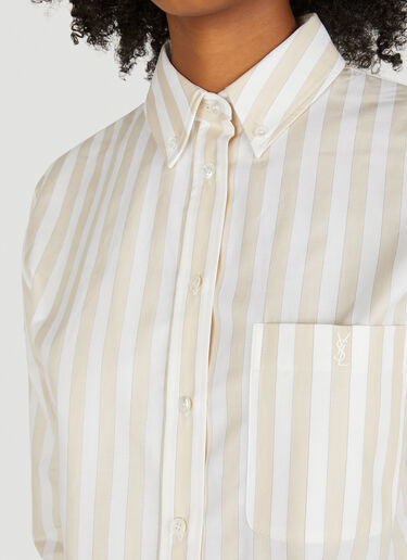 Saint Laurent Striped Shirt Beige sla0249051