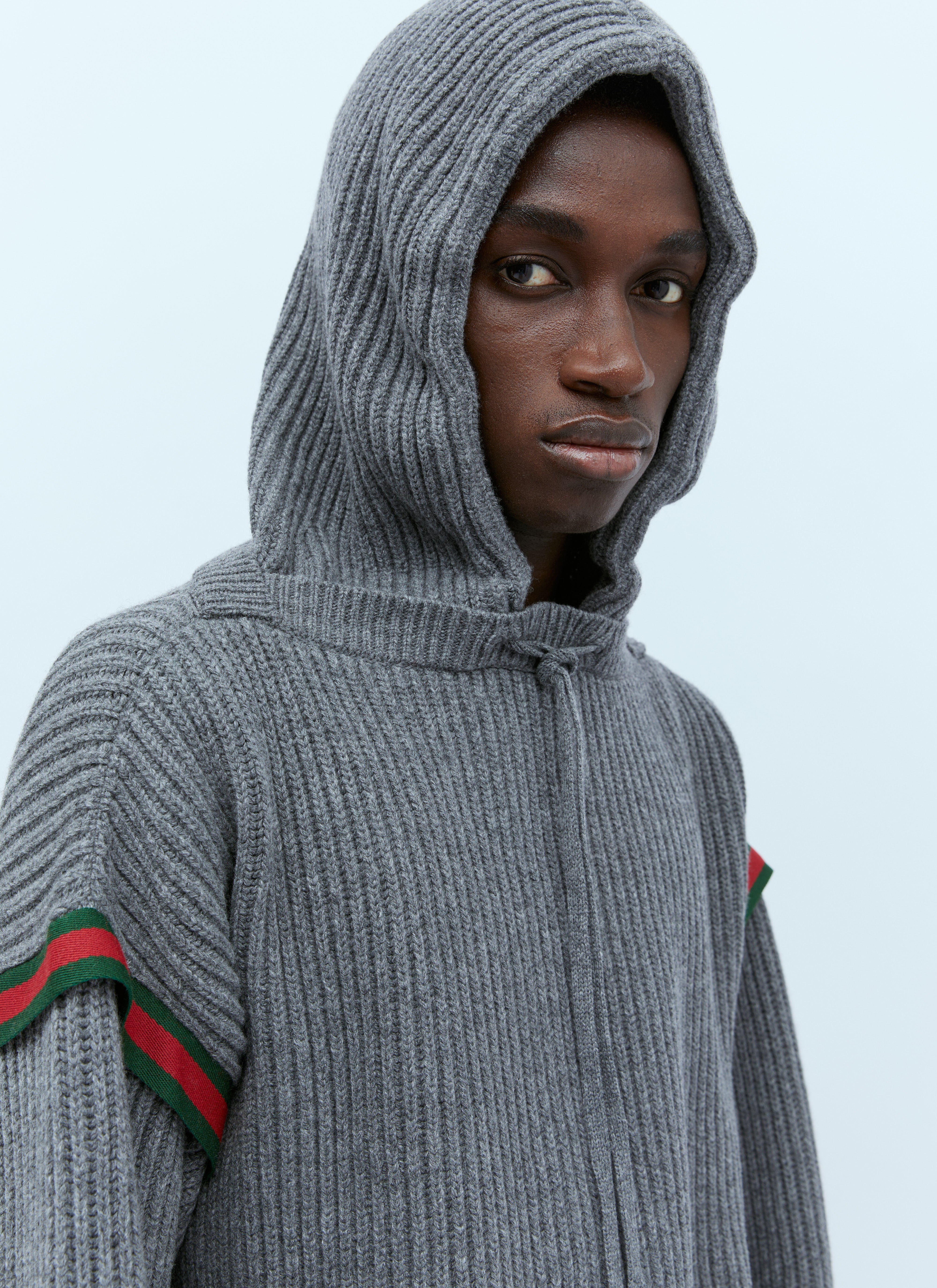 Gucci Men s Wool Cashmere Hooded Sweater in Grey LN CC