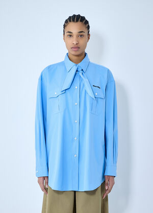 Miu Miu Poplin Shirt With Scarf Black miu0259020