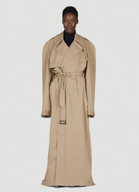 Rokh Deconstructed Trench Coat Brown rok0254009