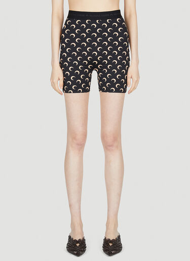 Marine Serre Moon Print Biker Shorts Black mrs0252031