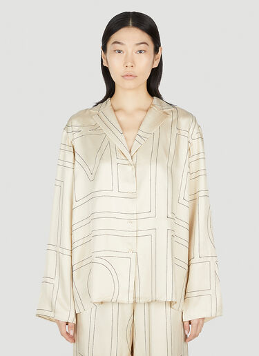 TOTEME Monogram Pyjama Shirt Beige tot0251050