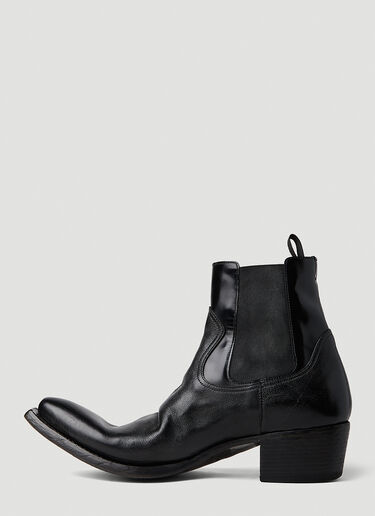 Prada Turn-Up Toe Cowboy Boots Black pra0152046