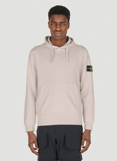 Stone Island Logo-Patch Hooded Sweatshirt Pink sto0148064