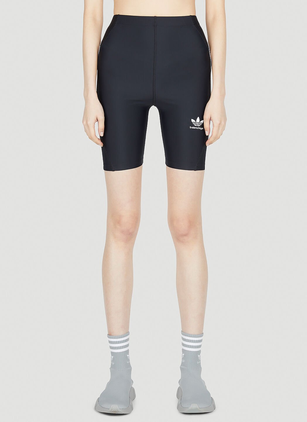 Balenciaga x adidas Striped Cycling Shorts Black axb0251006