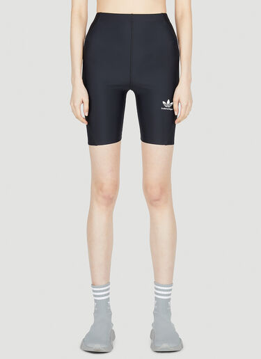 Balenciaga x adidas 条纹骑行短裤 黑色 axb0251015