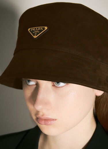 Prada Suede Bucket Hat Brown pra0258067