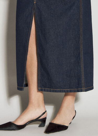 Helmut Lang Slit Denim Midi Skirt Blue hlm0254002