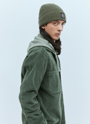 Compass Patch Beanie Hat Stone Island Compass Patch Beanie Hat Green sto0154088