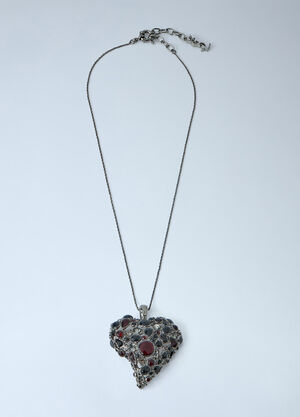 Saint Laurent Favorite Heart Necklace Xs Black sla0264016