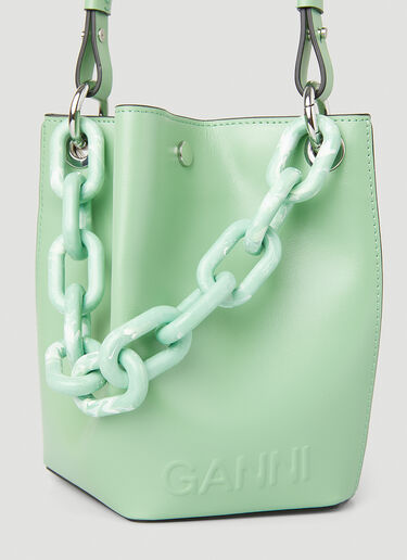 GANNI Diamond Small Bucket Bag Green gan0251105