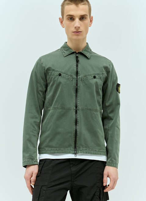 Stone Island Overshirt With Signature Compass Patch Pink sto0156011