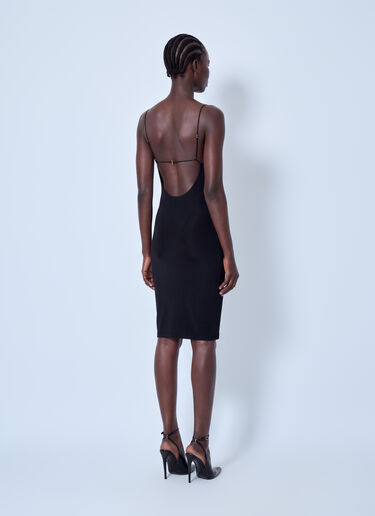 LN-CC® - Saint Laurent: Strappy Midi Dress - Black Saint Laurent Strappy Midi Dress Black sla0264038