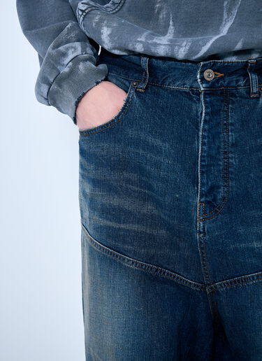 Balenciaga Baggy Panel Construction Jeans Blue bal0159002