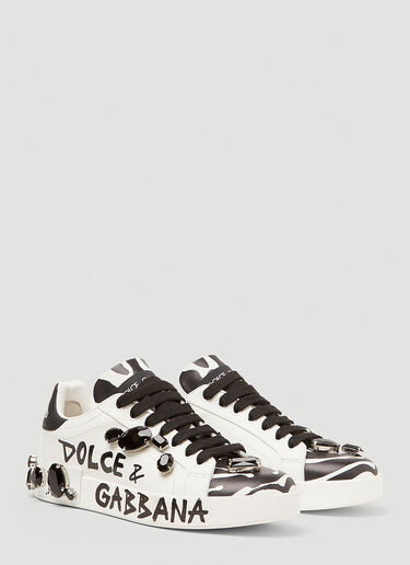 Dolce & Gabbana Portofino 斑马运动鞋 白 dol0249073