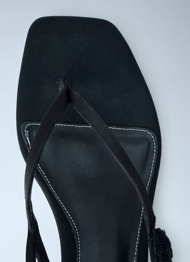 Toteme Slingback Satin Flip Flops Black tot0265021