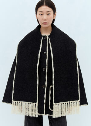 TOTEME Embroidered Scarf Jacket Grey tot0253004