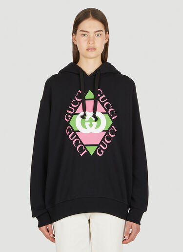 Gucci 徽标印花连帽运动衫 黑色 guc0251059
