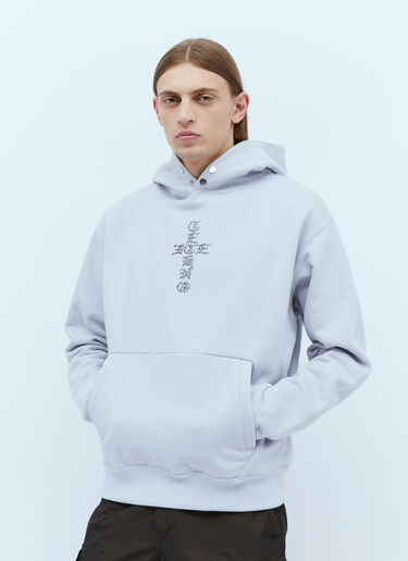 ICE & TECHNO Cross Logo Print Hooded Sweatshirt Grey int0154005