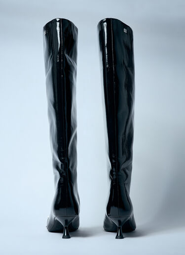 GANNI Eyelets Slouchy High Shaft Boots Black gan0259089