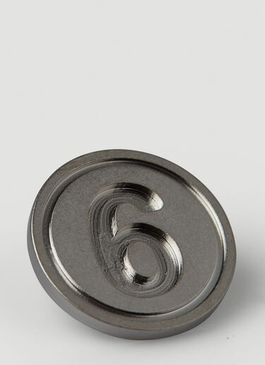 MM6 Maison Margiela Logo Plaque Earrings Silver mmm0247040