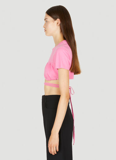 Jacquemus Le Baci Cropped T-Shirt Pink jac0250146