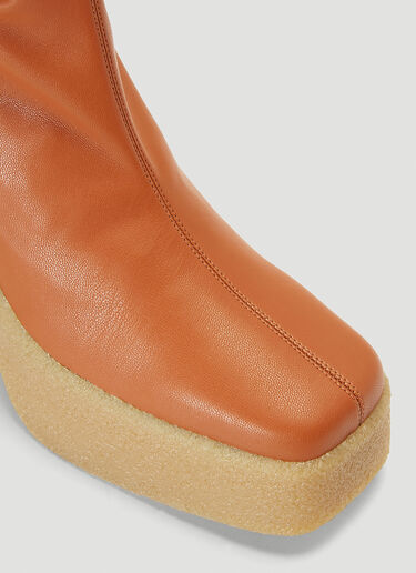Stella McCartney Faux-Leather Platform Boots Brown stm0241022