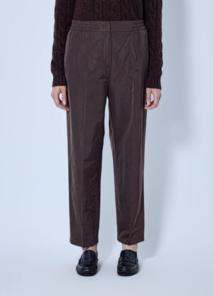 Max Mara Elasticated Waist Trousers Dark Brown max0266036