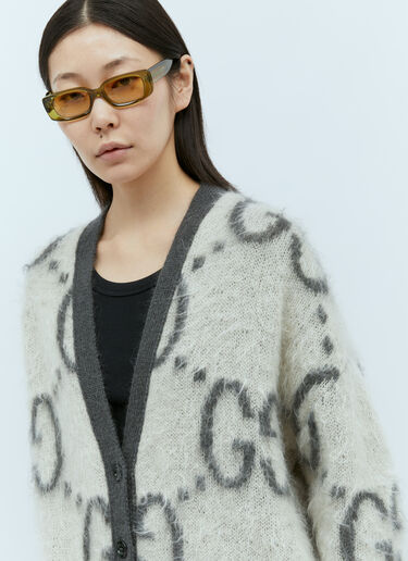 Gucci Reversible GG Mohair-Blend Cardigan Grey guc0255021