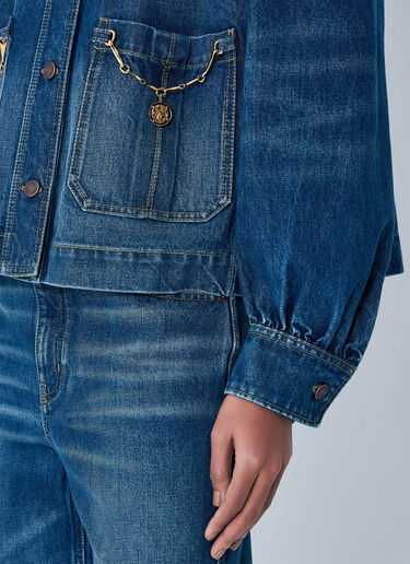 Chloé Gathered Denim Jacket Blue chl0263036