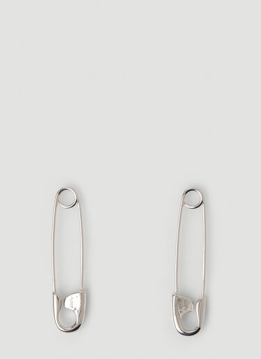 Balenciaga Safety Pin Earrings Silver bal0247126