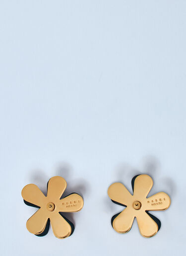 Marni Enameled Metal Flower Pop Earrings Black mni0259029
