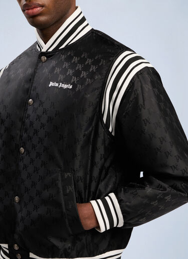 Monogram Jacquard Bomber Jacket Palm Angels Monogram Jacquard Bomber Jacket Black pma0162026