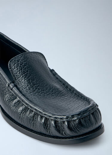LN-CC® - Dries Van Noten: Textured Leather Loafers - Black Dries Van Noten Textured Leather Loafers Black dvn0265031