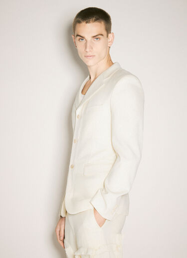 Comme des Garçons Homme Plus Single-Breasted Wool-Blend Blazer Cream hpl0158004