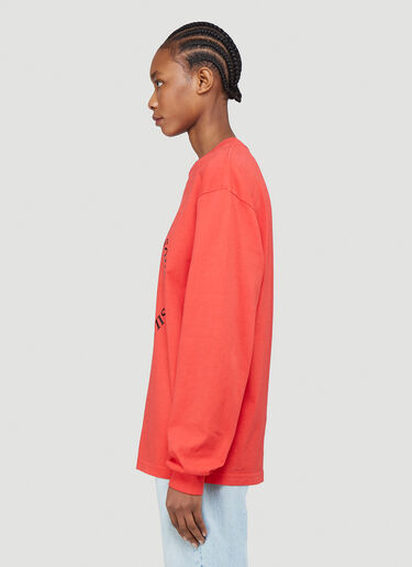Silent Sound Logo Print Long T-Shirt Red sls0338005