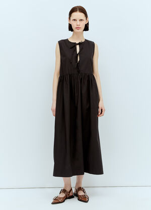 TOTEME Cotton Poplin Midi Dress Black tot0255022