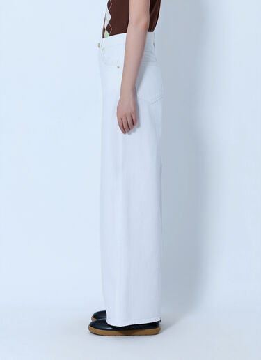 LN-CC® - GANNI: White Denim Lari Jeans - White GANNI White Denim Lari Jeans White gan0265014