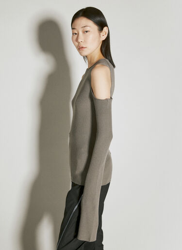 Rick Owens 케이프 슬리브 니트 스웨터 그레이 ric0255020