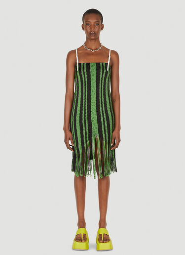 JW Anderson Braided Fringe Camisole Dress Green jwa0248008