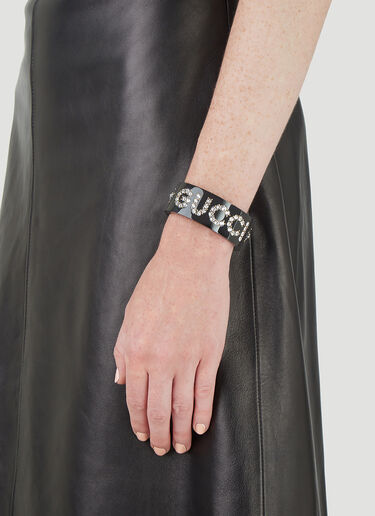 Gucci Crystal-Embellished Cuff Black guc0241097