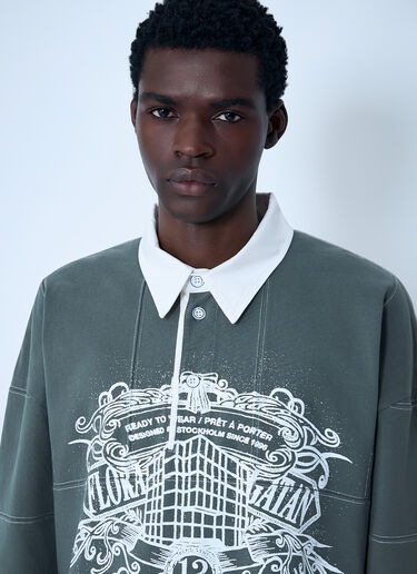 Acne Studios Logo Motif Polo Shirt Green acn0162013
