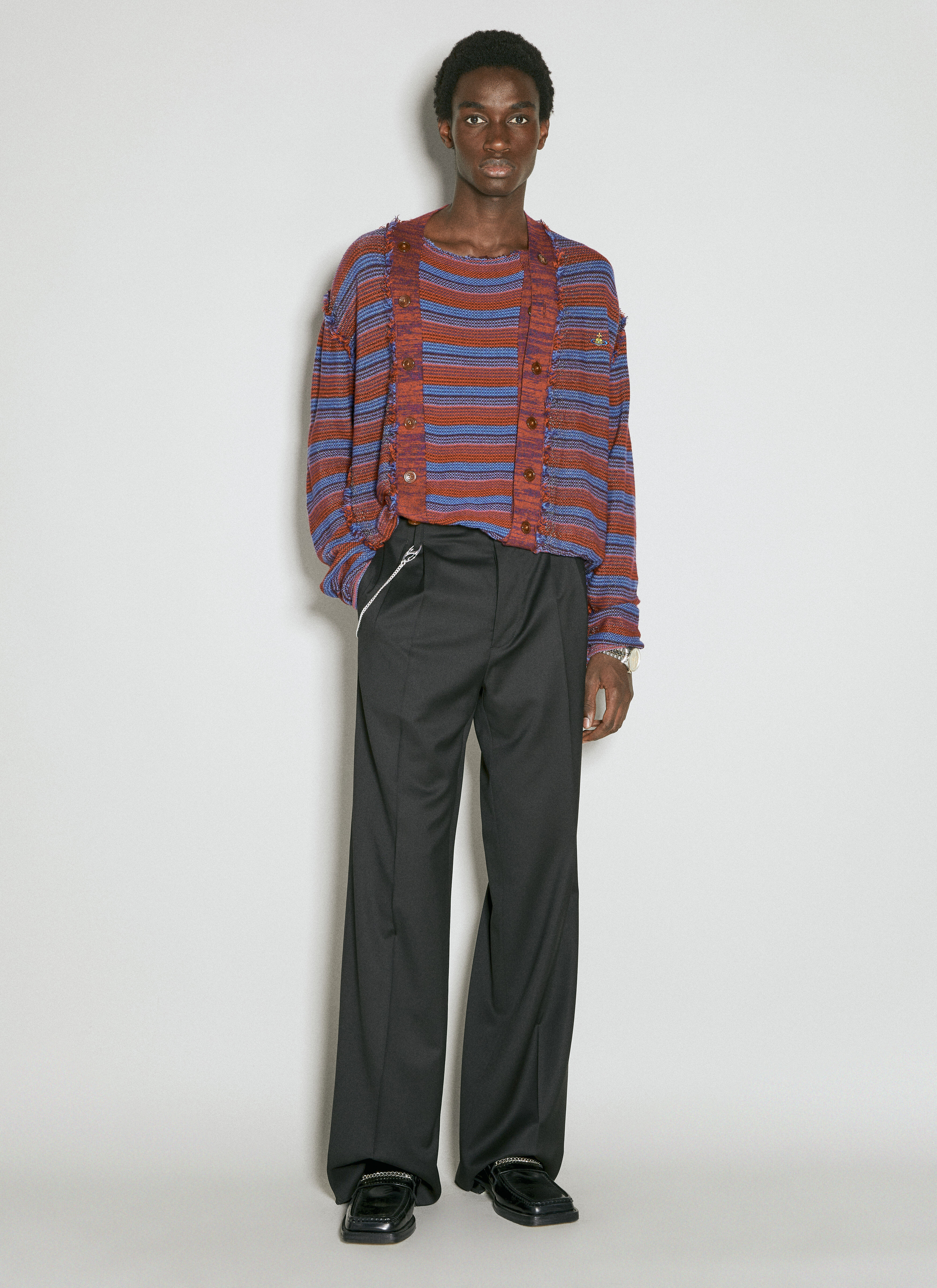 Vivienne Westwood Men's' Stripe Broken Stitch Knit Cardigan in