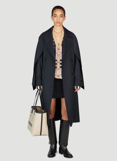 Burberry Cotness Double-Breasted Trench Coat Black bur0253023