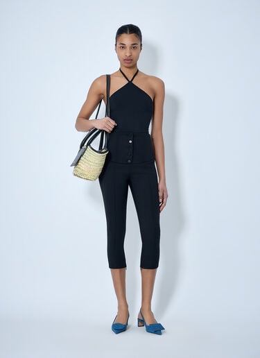 Jacquemus High-Waisted Buttoned Cycling Pants Black jac0264016